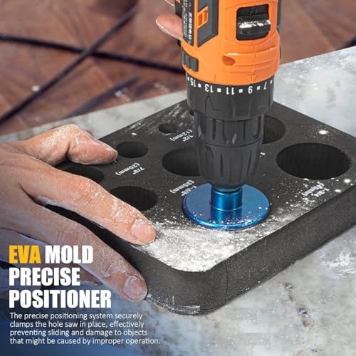 Diamond Hole Saw Kit Tile Hole Saw Kit 10 PCS Serrated Brazing Core Drill Bit Set with EVA Guide Jig Diamond Drill Bits for Porcelain Tile Glass Ceramic Stone Granite Marble 10 PCS Serrated Brazing Diamond Hole Saw