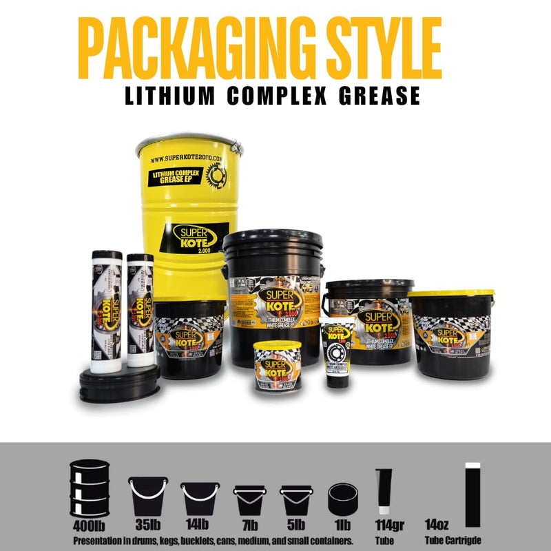 Lithium Complex Grease SUPERKOTE 2000 - White Lubricant Grease EP/Multipurpose/Lithium Complex/Lubricant/EP/High Temp/Automotive/Bicycle/Bike/Industry/White / 114g