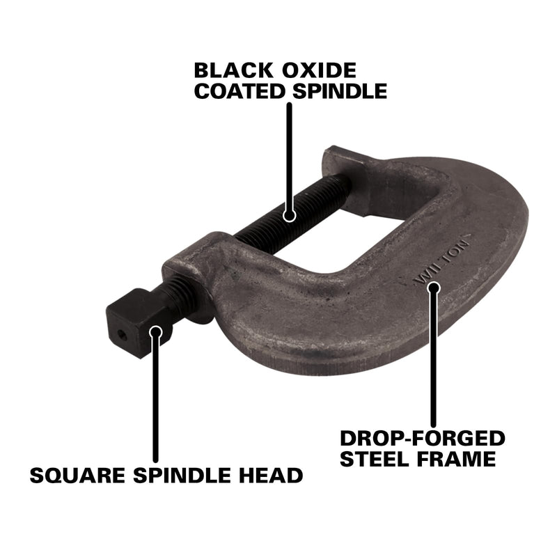 Wilton Brute Force C-Clamp, 1-3/4" Opening, 1-7/16" Throat, 8750 Lbs. Clamping Force (1-1/2 F.C.) 1-3/4 in. Pack of 1