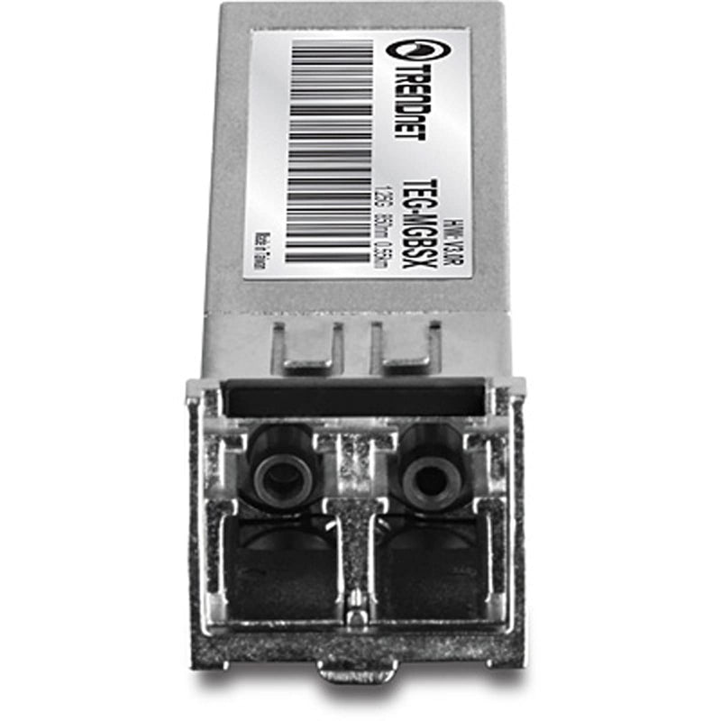 TRENDnet SFP Multi-Mode LC Module, Up to 550m (1804 Ft), Mini-GBIC, Hot Pluggable, IEEE 802.3z Gigabit Ethernet, Supports Up to 1.25 Gbps, Lifetime Protection, Silver, TEG-MGBSX