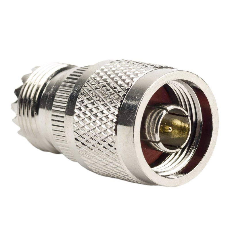 RF Coaxial Coax Adapter N Male to UHF Female SO-239 Coax Adapter for Wi-Fi Antenna Repeaters Radio Signal Extension Cable (2 Pack) 2 Pack