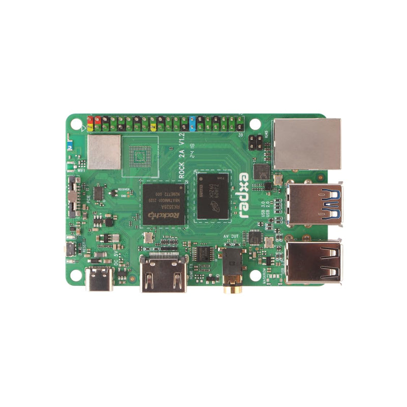 Radxa Rock 2A Single Board Computer, RK3528A Quad-Core CPU, GPU, 4K HDMI and Gigabit Ethernet (RS113-D4T0) Radxa ROCK 2A 4GB