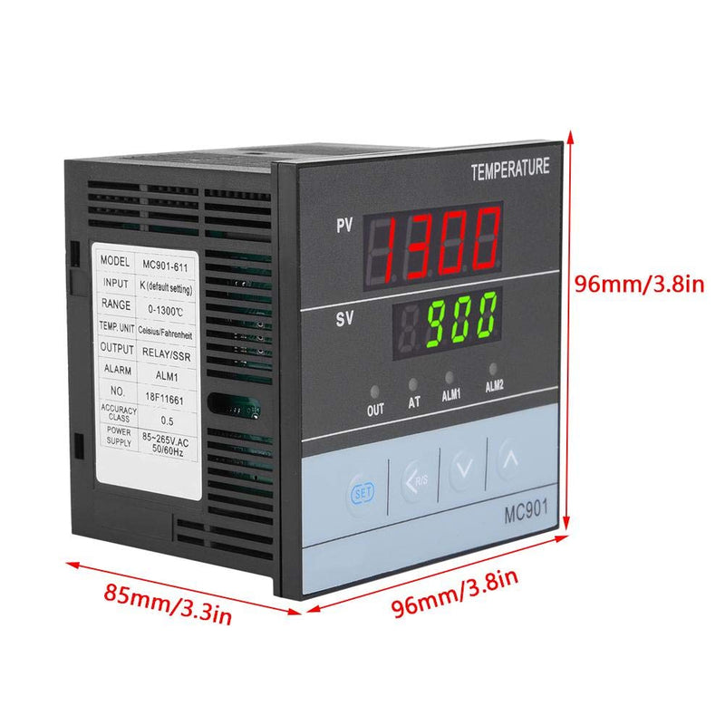 MC901 digital PID temperature controller, universal input SSR relay output ℃/℉ display with screws 96x96x85mm