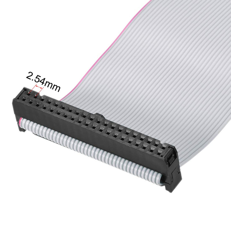 uxcell IDC Wire Flat Ribbon Cable FC/FC Connector A-type 40 Pins 2.54mm Pitch 1m Length Gray