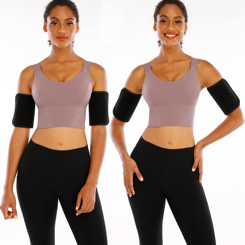 Sauna Arm Trimmer Bands arm Sweat Bands for Women Weight Loss Arm Shaper Wraps for Workout arm Bands for Flabby arm Black