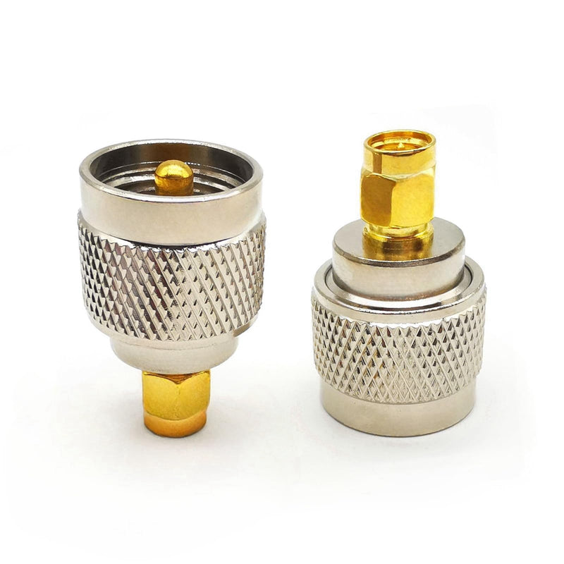 2pcs SMA to PL259 UHF Coax Adapter, SO239 to SMA CB Radio Antenna Connectors, PL259 Male to SMA Male Coax Adapter for Ham Radio Antenna, FPV Antennas