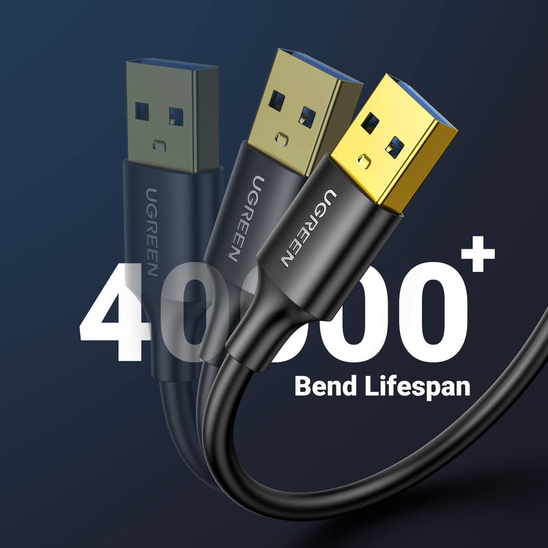 UGREEN USB to USB, 5 Gbps USB 3.0 Cable, Nylon Durable Male to Male Cable, Compatible with Hard Drive, Cooling Fan/pad, Camera, DVD Player, TV, Flash Light, Hub, Monitor, Speaker, and More 6.6 FT