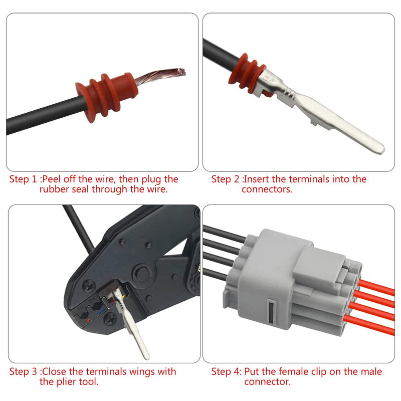 WMYCONGCONG 10 Kits Waterproof Electrical Wire Cable 12 Pin Way Connector Plug, Fits 2.2mm Terminals Wire(10 Kit)