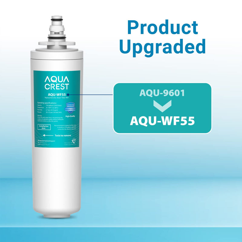 AQUA CREST 9601 Water Filter, Replacement for Moen 9601 ChoiceFlo 9600, 9602, 9500, 9501, 9502, Compatible with Moen Sip Filtered Kitchen Faucets, 750 Gallons or 6 Months