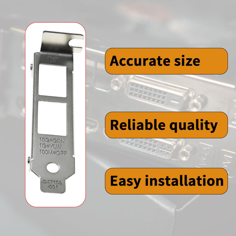 Low Profile Short Bracket Compatible with Intel X550-T2 X540-T2 Network Cards with 2 Screws