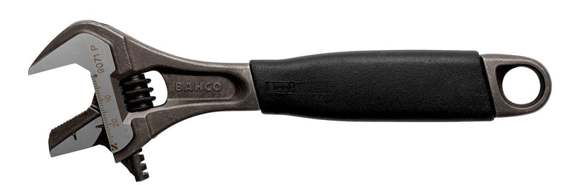 Bahco BAH9073RPUS 12" SAE Ergo Combination Industrial Black Finish Adjustable/Pipe Wrench, Reversible Jaw for Dual Functionality, Aggressive Angled Teeth, Thermoplastic Handle, and Slim Tapered Jaws 12-Inch