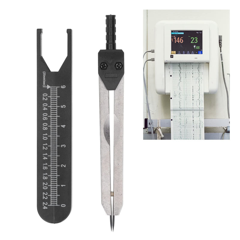 ECG Tool, ECG Vernier Caliper, Measuring Tool with Ruler, Electrocardiogram Design Divider for Nursing (Black), Brake Calipers (Black)