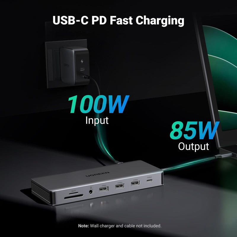 UGREEN Revodok Pro 313 Laptop Docking Station 13 in 1 4K Triple Display USB C Dock Dual HDMI, DP, 10Gbps Data Port 100W PD Gigabit Ethernet, SD/TF Card Reader Compatible for Thinkpad, Zenbook and more