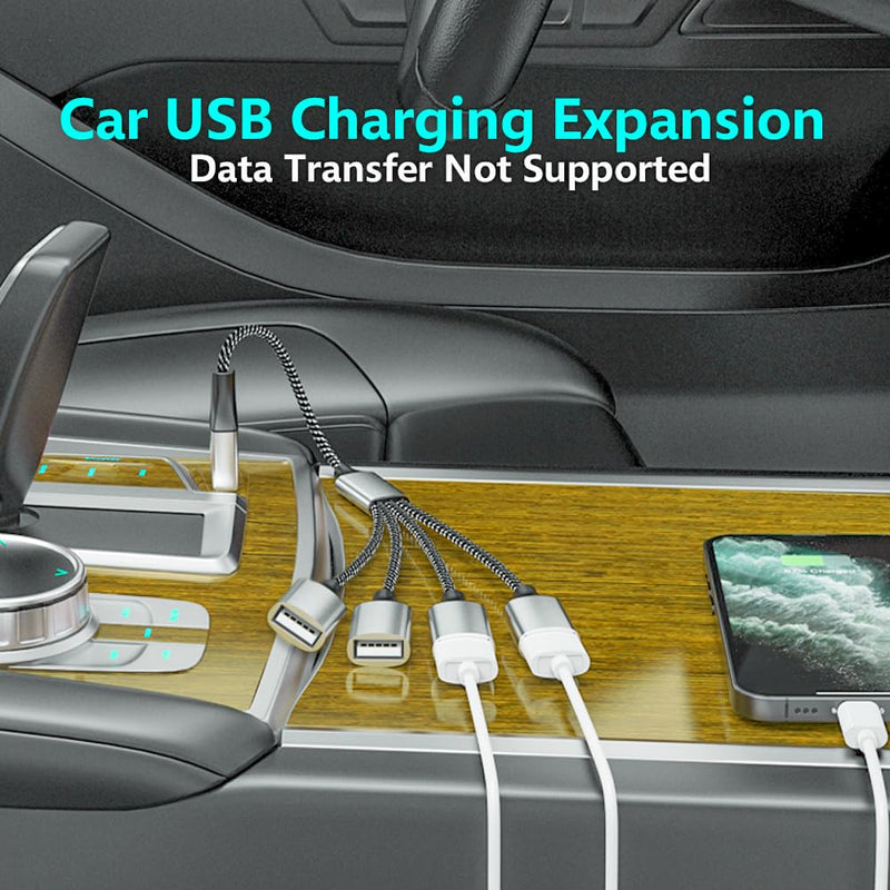 USB 2.0 Splitter (40 in) - Mouse/Keyboard/Printer/Charging High-Speed Dual Interface Docking Station | The USB hub Supports Data Transfer and Charging 39in 1 to 4