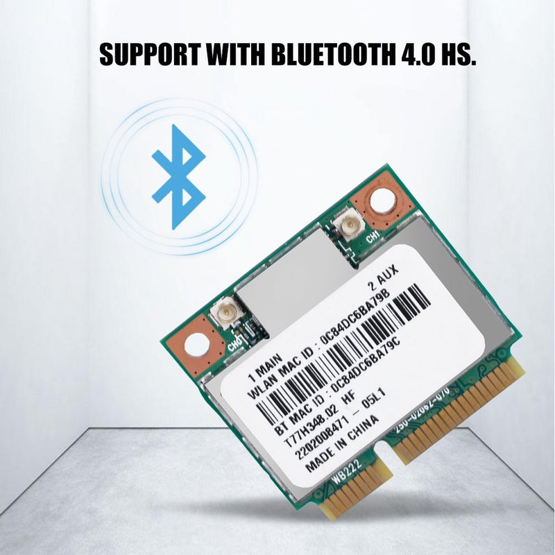 Card Network AR5B22, Dual Band Wirless Mini PCI-E 802.11N WLAN Card, 300M Card 4.0 Combo 2.4 & 5Ghz