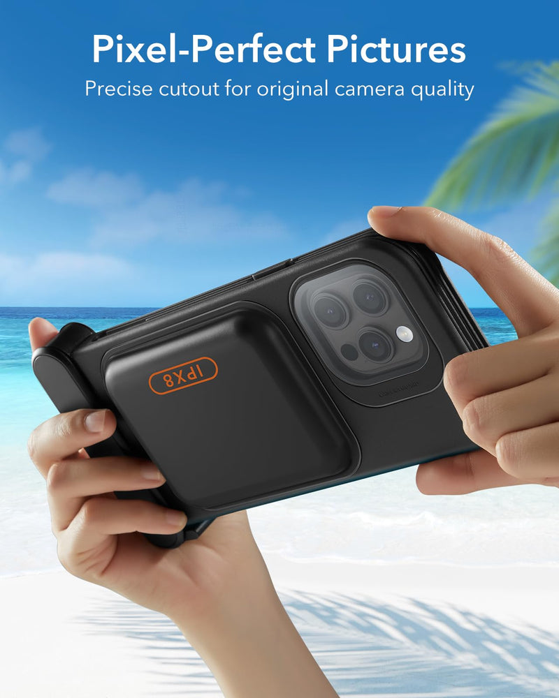 ESR Waterproof Phone Pouch for iPhone 15 Pro Max /14 Pro Max, Underwater Touch Sensitivity, IPX8 Floating Waterproof Cellphone Case with Lanyard, Dry Bag for Snorkeling, Black iPhone 15 Pro Max/14 Pro Max