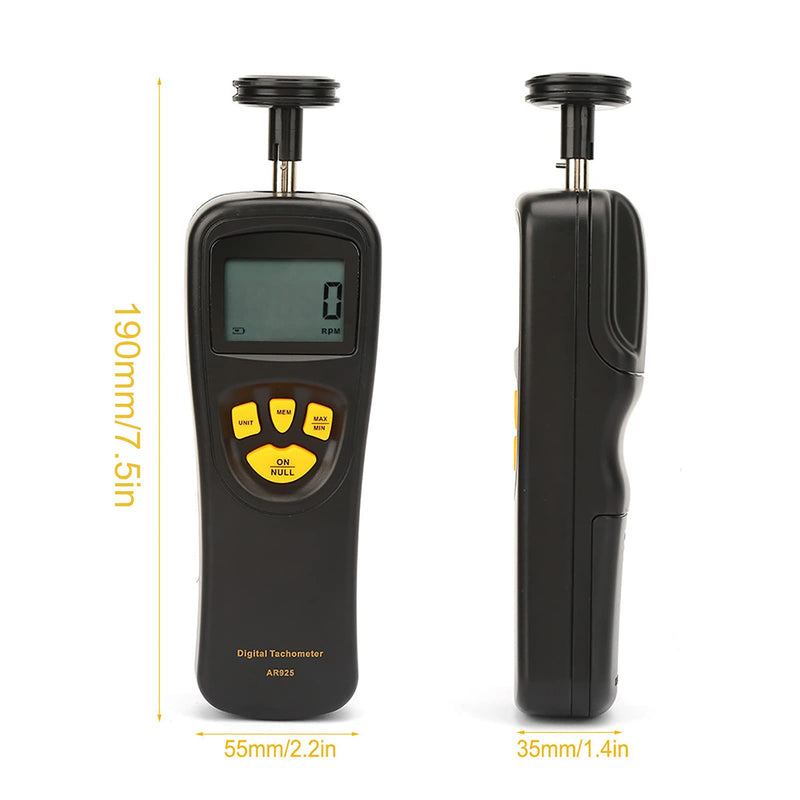 Tachometer Smart Sensor Digital 0.5~19999 RPM Contact Display, Speedometer Photo Speed with LCD Backlight, Handheld Smart Sensor Speedometer