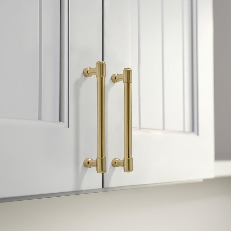 khtumeware 6 Pack 5 Inch(128mm) Champagne Bronze Kitchen Cabinet Handles Warm Brass Cabinet Pulls Gold Kitchen Cabinet Hardware for Cupboard Drawer Pulls Dresser Handle 5"(128mm) Hole Center
