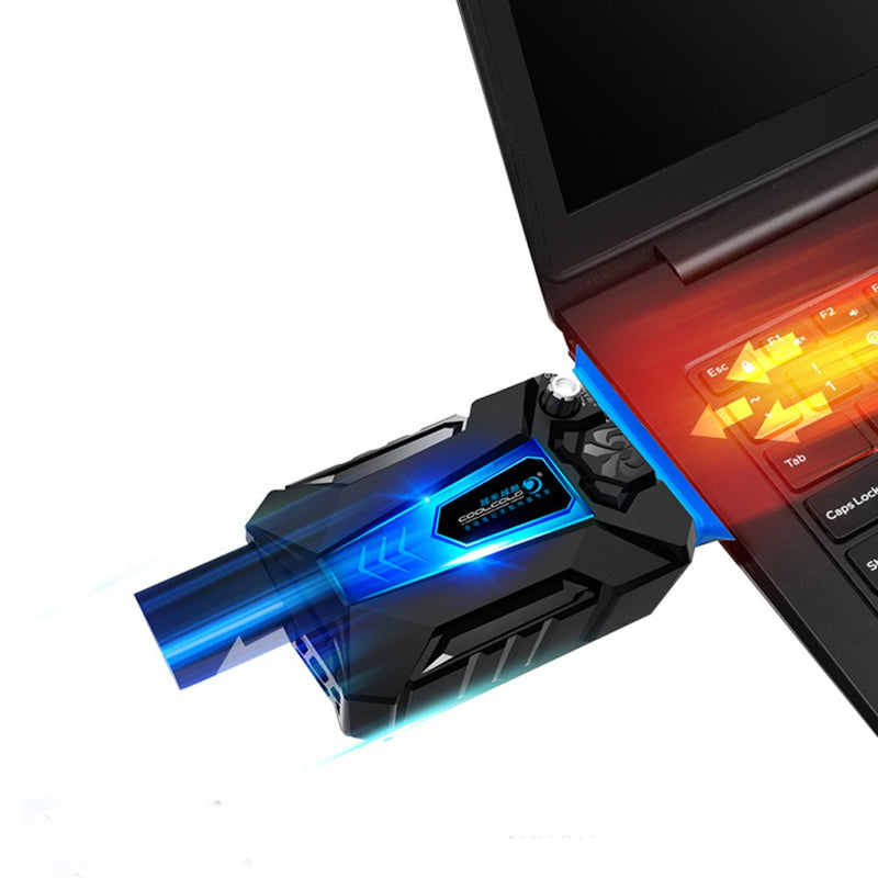 Laptop Cooler ERYUE Cool Cold Portable Low Noise Silent USB Air Extracting Laptop Notebook Cooler Cooling Fan Radiator with Vacuum Fan Four Sleeves for Gaming Daily Use