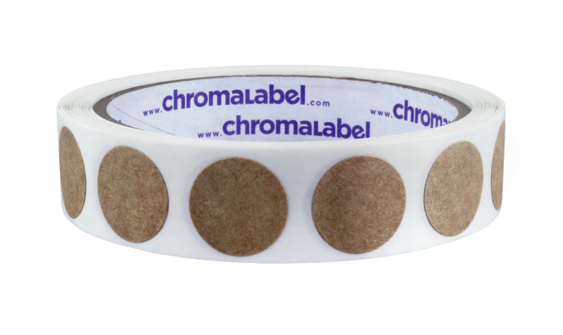 ChromaLabel Round Label Permanent Kraft Dot Stickers, 500 Labels per Roll, 0.75 inch 3/4" Diameter