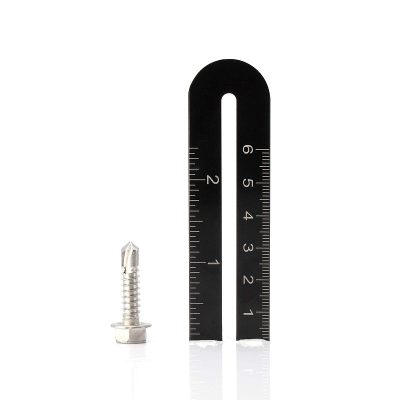 THE CIMPLE CO Hex Head Self-Tapping/Drilling Screw #14 Size, 1" Length - 410 Stainless Steel with Hex Washer Head - Mounting Screw for Metal, Drywall, Plastic - 1 in (25 mm), 100 PCS 1 Inch #14 Hex Head