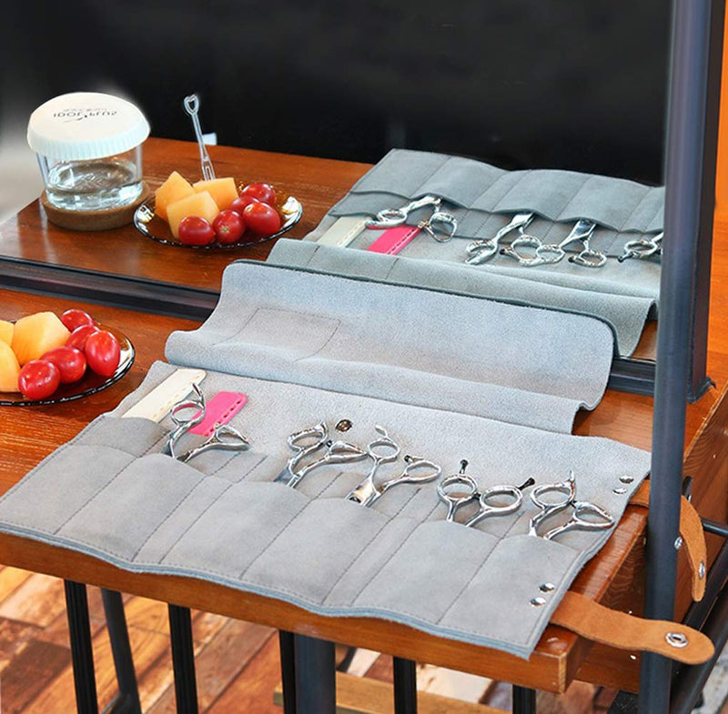 PERFEHAIR Hair Stylist Scissor Holder Pouch Case - Hairdresser Tool Holster Bag with 12 Pockets for Salon Shears