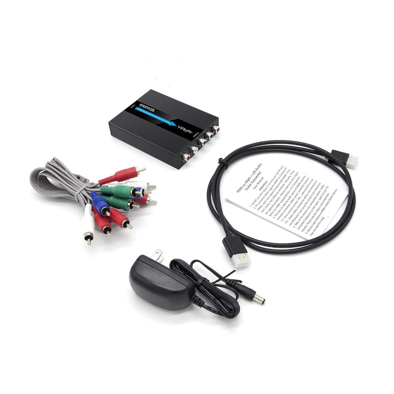 Aluminum 1080P HDMI to YPbPr/5RCA Scaler Converter, Support 480i 576i Component Output