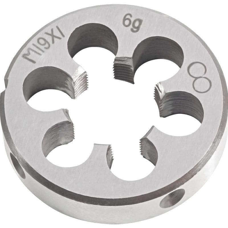 M19 x 1.0 Metric Tap and Die Set, M19 X 1.0mm HSS Machine Thread Tap and M19 X 1mm Alloy Tool Steel Round Thread Die Right Hand M19x1mm