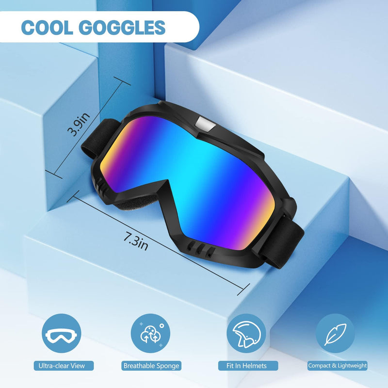 Lievermo Dirt Bike Goggles, Motorcycle Goggles ATV Goggles Motocross Goggles Ski Goggles Racing Helmet Goggles Colorful