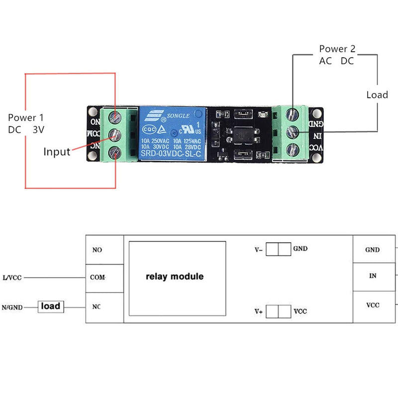 ARCELI Pack of 5 Optocoupler Module, 1 Channel 3V Relay Power Switch Board Opto Isolation High Level Trigger for IOT ESP8266 Development Board