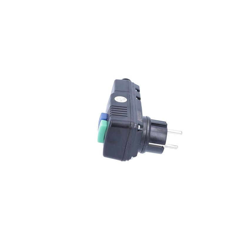 as - Schwabe 45209 Schuko Safety Plug 30 mA / 230 V / 16 A Suitable for Outdoor Use – for Fixed Connection to the Supply Cable – with Function Indicator and Test Circuit – IP44