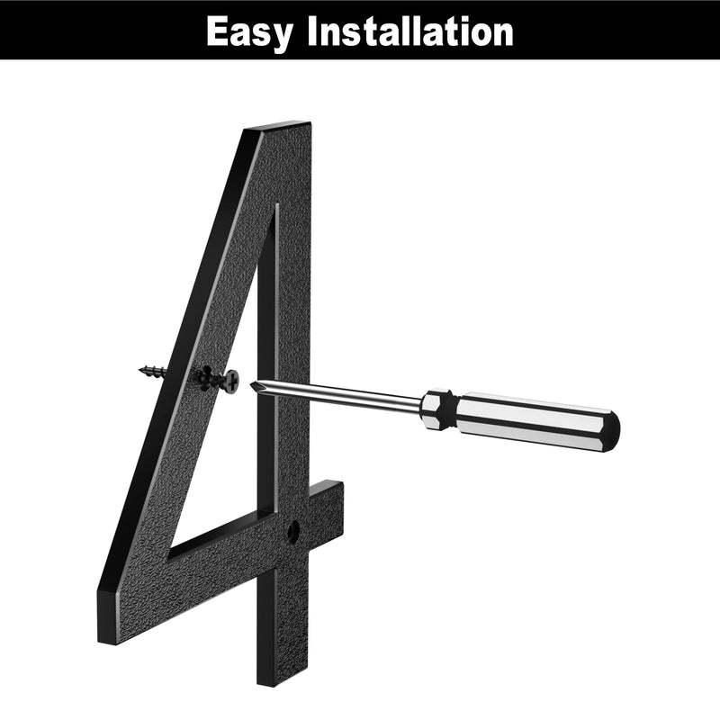 8 Inch Large Floating House Numbers, Black Modern House Number for Outside, Home Address Numbers for Outdoor Garage Gate Wall Street (No.-) 8 Inch No.-