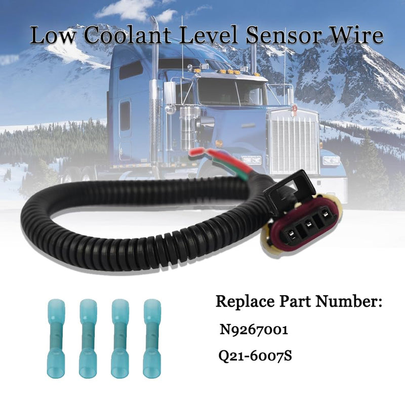 Low Coolant Level Sensor Wire Repair End Pigtail Connector N9267001 Compatible with Peterbilt and Kenworth Low coolant Sensor, Replace Q21-6007S