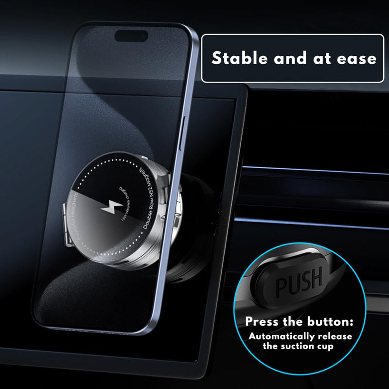 2in1 360 Degree Swivel Automobile Holder Electric Sunction Mount with Wireless Charger Vacuum Absorption Car Phone Holder - 1 Piece Black Black Version 2