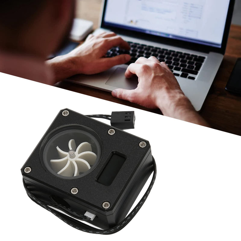 Water Flow Meter for PC, 8 Wheels Flow Meter Display Water Flow Sensor with G1/4 Thread for PC Water Cooling System, Small 3 Pin 12V Flow Meter with LCD (Black) Black