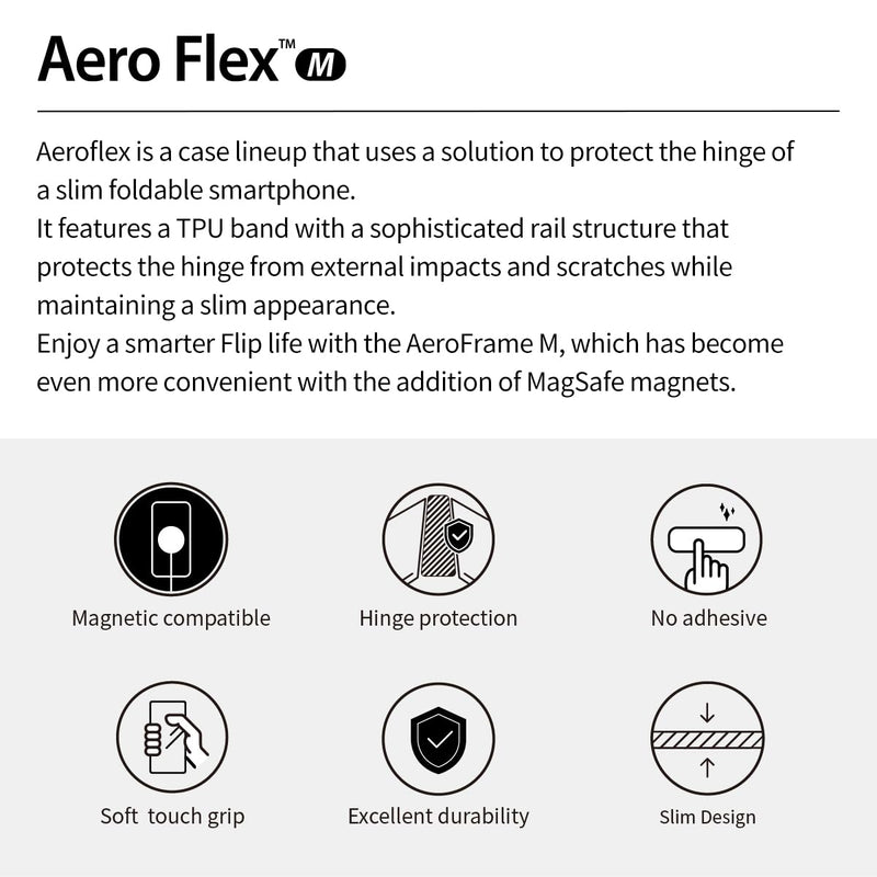 araree Aero Flex M Samsung Galaxy Z Flip 5 Case 【Improved Version】 with Hinge Protection, Compatible with Magsafe Accessories & Chager Anti-Fingerprint,Thin & Slim, Shockproof Slim Hard Case - Black