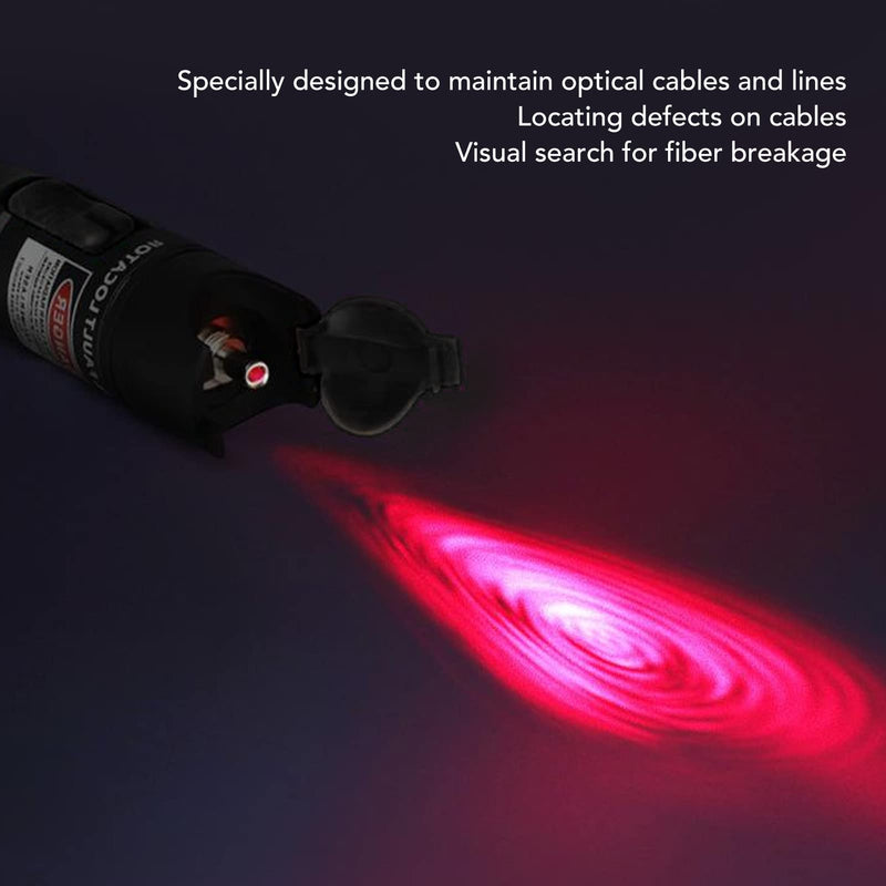 Visual Fault Locator 60 MW 60 KM, Fibre Optic Tester, High Performance 650 nm Red VFL Fibreglass Pen Error Tester with Universal 2.5 mm FC SC ST Connection, for Fibre Optic Cable Maintenance