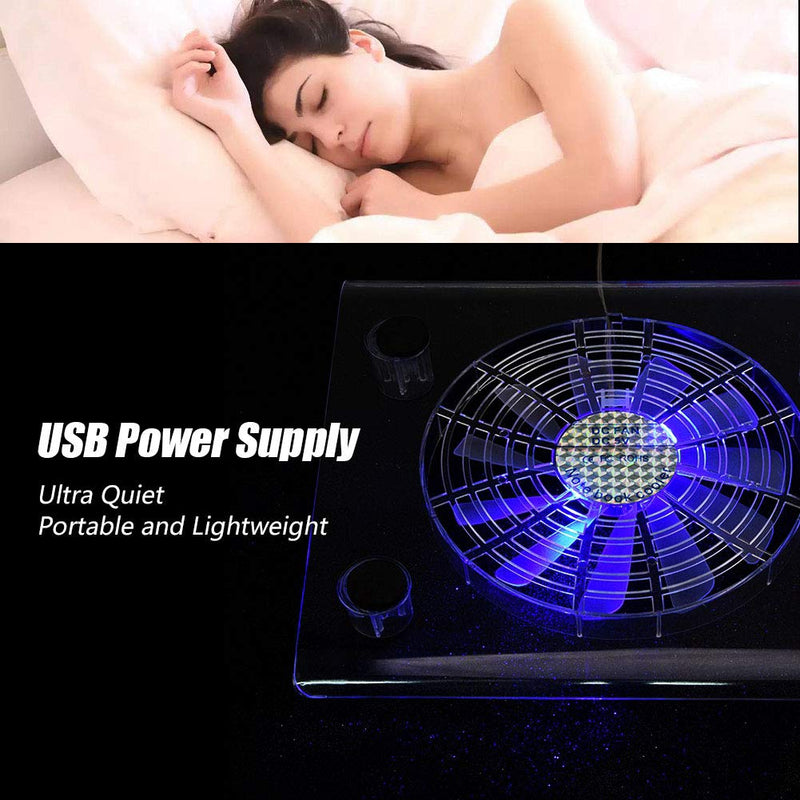 ASHATA Portable Slim Quiet USB Powered Laptop Notebook Cooler Cooling Pad, LED RGB Lights USB Laptop Cooler Cooling Pad Fans for //Laptop
