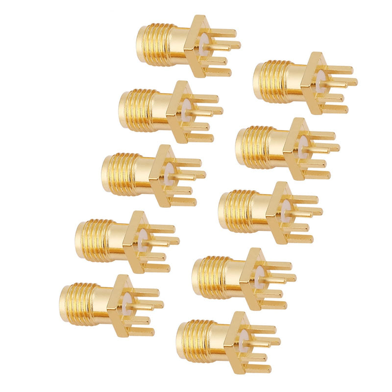 SMA Socket, 10 Pieces SMA-KE Plug, Brass Adapter, 50 Ohm RF Plug