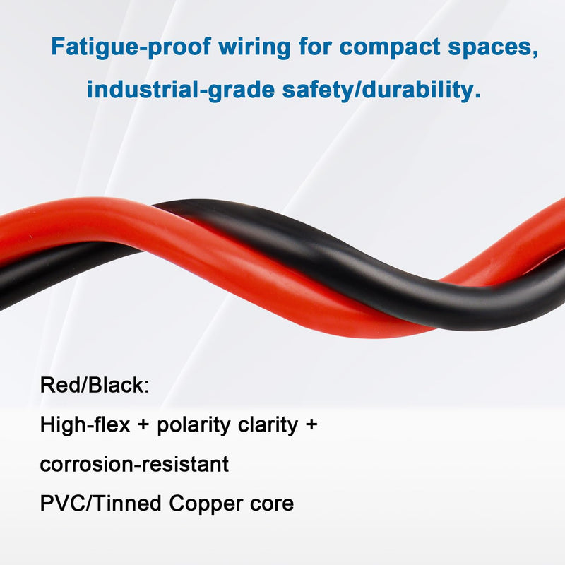 2 Gauge Marine Wire, 2 AWG Tinned Copper Electrical Wire, Boat Cable for Automotive, Solar, Car Audio, Trailer, Camper & Marine Wiring(2 AWG, 3FT Red + 3FT Black) 3 FT 2 Gauge