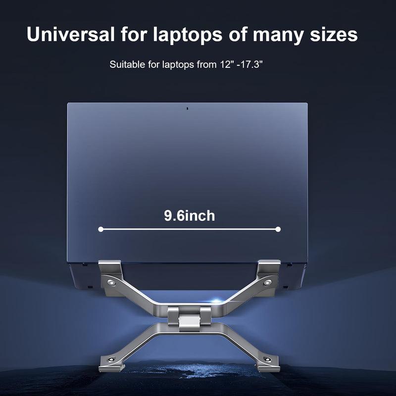 Adjustable Laptop Stand for Desk, Portable Laptop Riser, Ergonomic Computer Notebook Holder for MacBook Pro Air, Dell XPS, HP, Lenovo (13.3-17.3'') (Silver) Silver