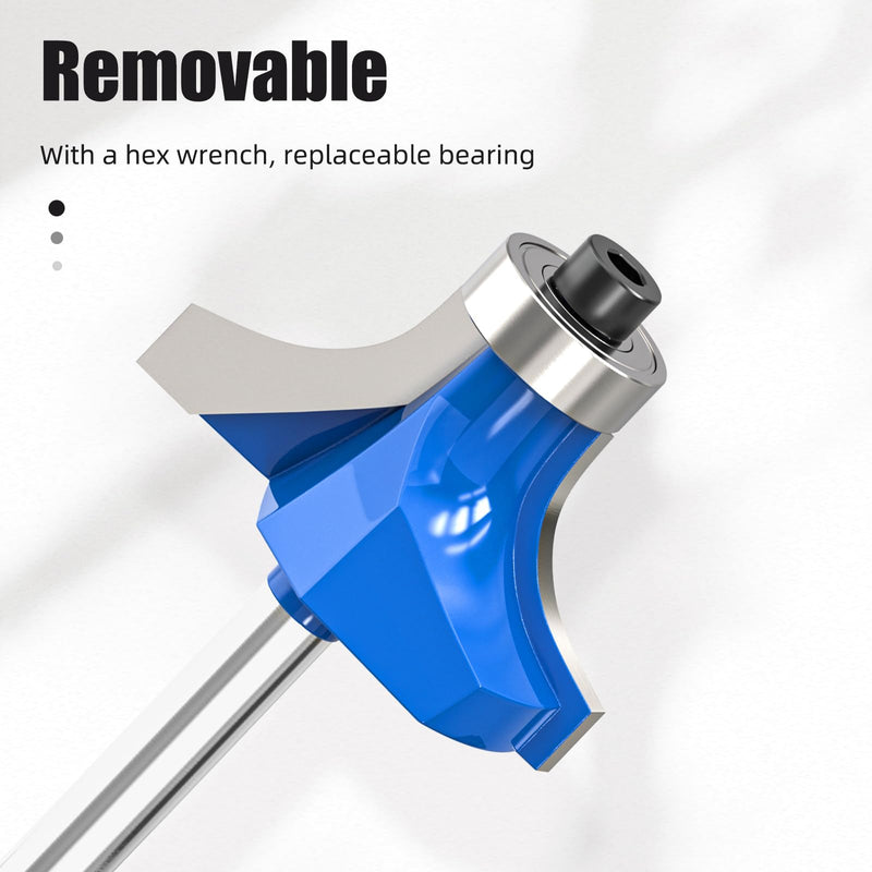 7Pcs 1/4" Inch Shanks Roundover Edging Router Bit Set,Round Radius: 1/2",3/8",5/16",1/4",7/32",3/16",1/8" Shank 1/4" 7PCS