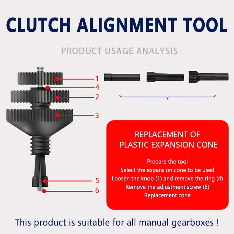 OFBAND Clutch Alignment Tool,Universal Car Alignment Tool Kit for Most Cars and Light Trucks Clutch,Car Accessories Single Disc Clutch Alignment Plates Tool with 2 Plastic Sleeve