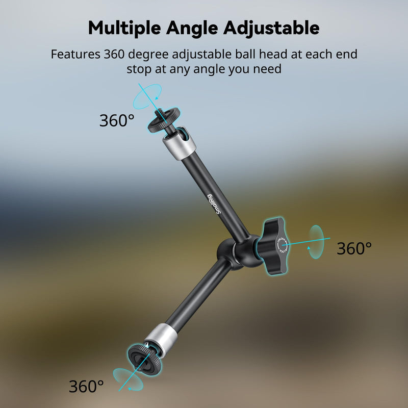 SmallRig 9.8-inch Magic Arm 2-Pack, Adjustable Articulating Friction Arm Mount with 1/4"-20 Thread Screw, for Camera Monitor/LED Light Setup, 5317