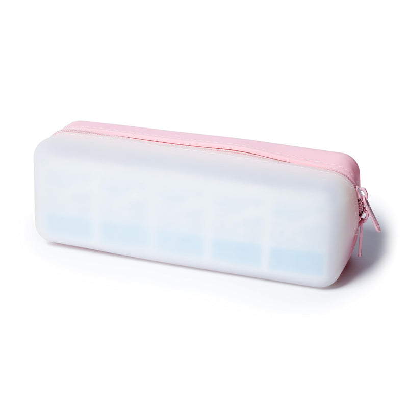 Disposable Daily Contact-Lens Case Organizer, Travel-Friendly, Premium Quality, Water-Resistant Silicone Case with Clearly Labeled R & L, Storage up to 30 lenses (Pink) Pink