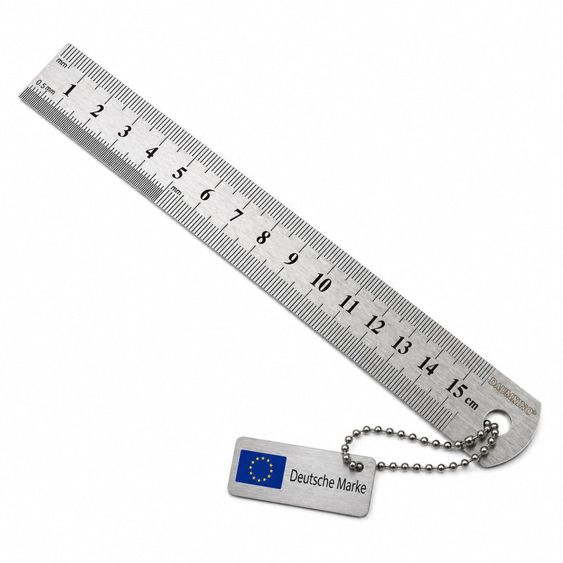 Stainless steel ruler, metal, 15 cm | Millimeter & Inch Scale, For School, Office & Workshop, Single Lengths Or Set Available 15 cm (Single)