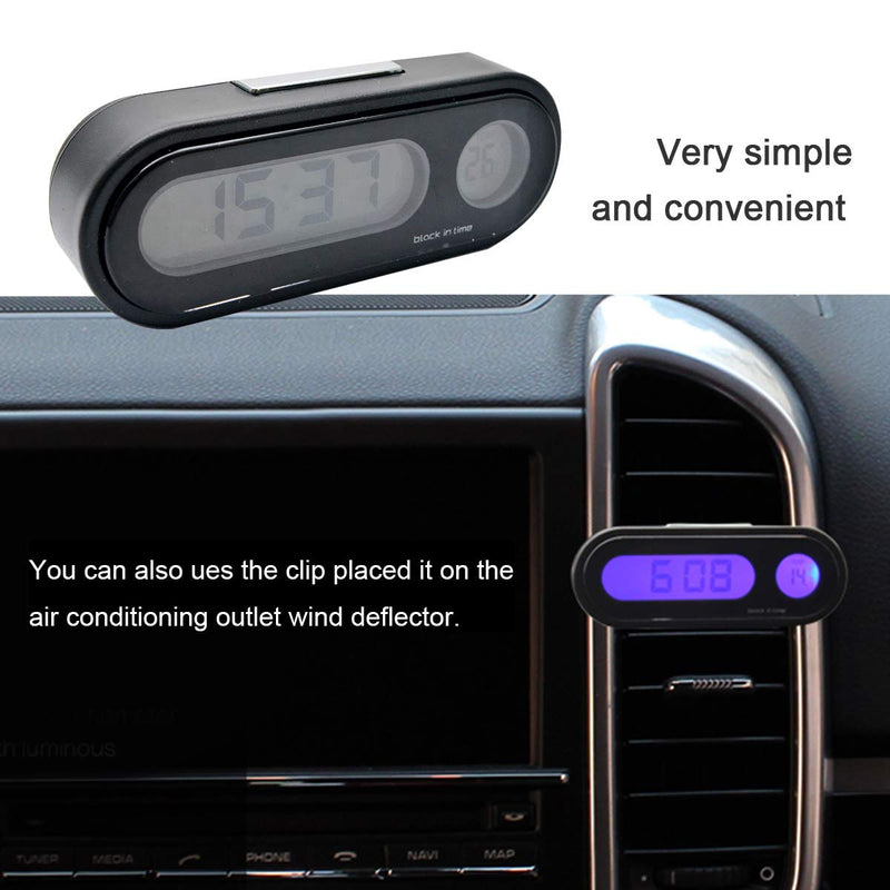 Car Time Clock Thermometer Car Smart LED Digital Display Electronic Clock Thermometer with Backlight