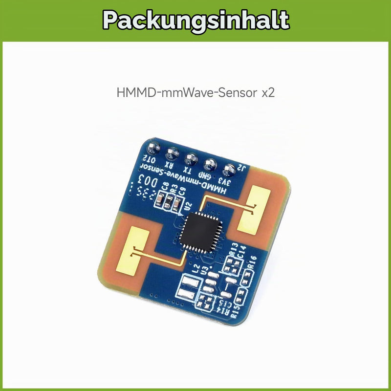 Waveshare Human Micro-Motion Detection MmWave Sensor (2 Pieces), 24 GHz MmWave Radar, Based On SXKMXXX0, Adopts Frequency Modulated Continuous Wave (FMCW) Technology, Compact Size and Easy Integration