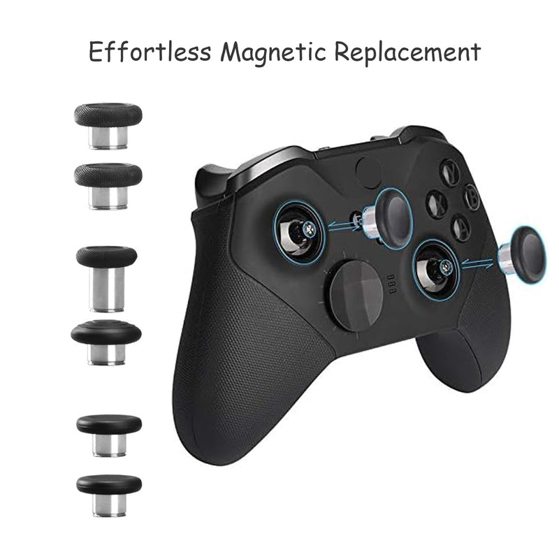 6 in 1 Replacement Thumbsticks for Xbox Elite 2 Controller, Swap Joystick Accessory for Xbox Controller Elite Series 2,Xbox Elite Series 2 Core(Black)