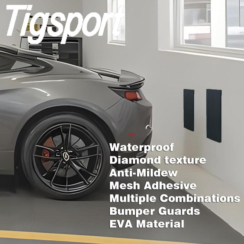 2 Pack Garage Wall Protector,Black Garage Car Door Protector Bumper Guard for Anti-Collision Waterproof Inflaming Ultra Self Adhesive EVA Foam for Warehouse (2 Pack: 15.75" x 5.9" x 0.79")